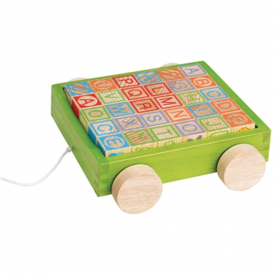 EverEarth 30pcs Alphabet Blocks Pull Along Wagon