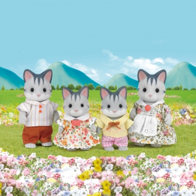 Sylvanian Families Grey Cat Family