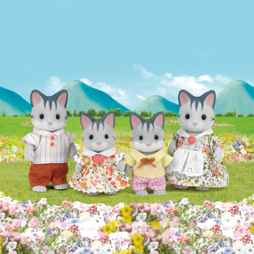 Sylvanian Families Grey Cat Family Toy Madness